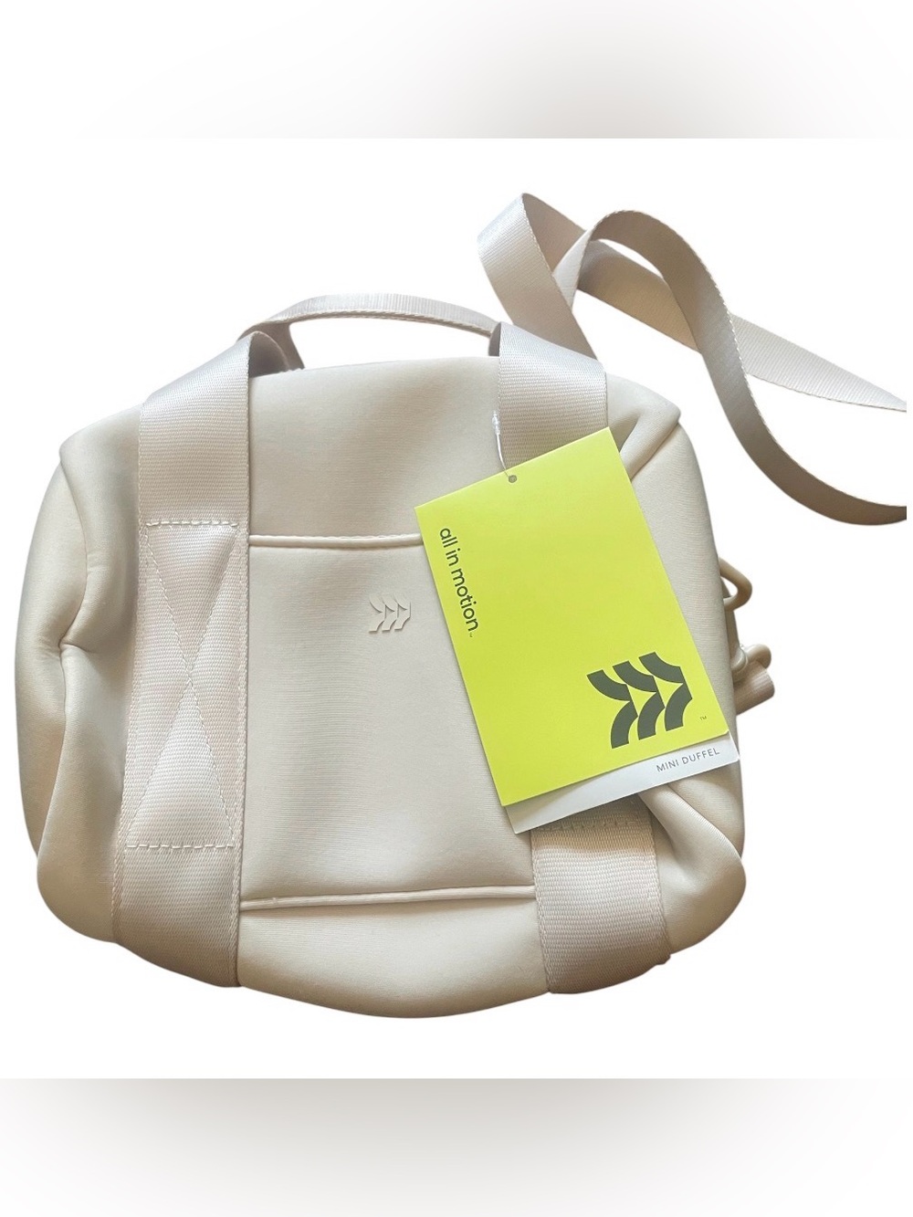 all in motion Cream Mini Duffel Crossbody